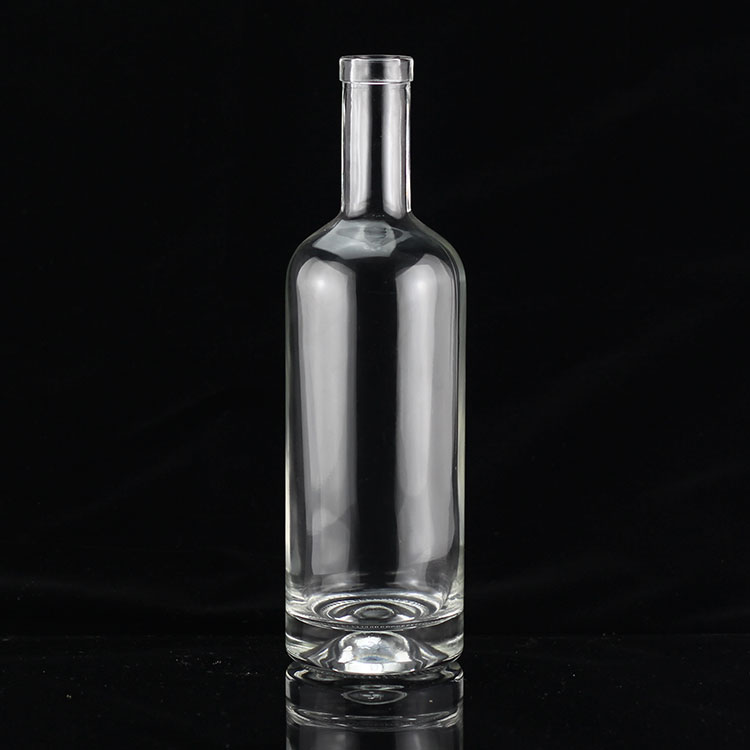 Custom 700ml Frost Surface Handling Rum Glass Bottle With Cork