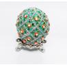 Buy cheap Faberge Egg Trinket Jewelry Box with Rose for Sale Rose Jewelry Trinket Box Rose Green Egg Christmas Wedding Gift from wholesalers
