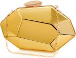 WOMEN LATTICE PATTERN METAL EVENING HANDBAG,GEOMETRIC EVENING CLUTCH PURSE FOR