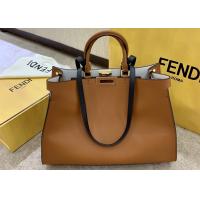 Buy cheap Peekaboo Brown 40cm Tote Shopper Bag Geninue Leather High Capicity product
