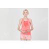 Buy cheap Cotton Jersey Vest Top Pyjama Sets , Womens Summer Sleepwear Sets Peach Color from wholesalers