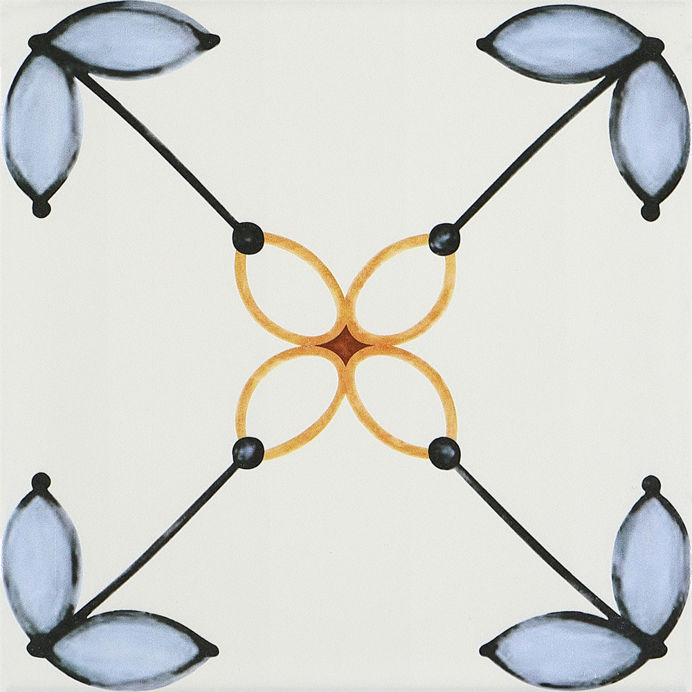 Beige 20x20cm Waterproof Interior Floor Flower Ceramic Rustic Tiles For Bathroom And Durable Tile For Kitchen