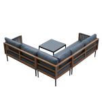 outdoor SGS Depth 700mm Rattan Garden Furniture Sets L Shaped