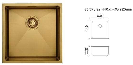 Buy cheap Nano Coating Kitchen Sinks Handmade SS Gold Undermount Sink from wholesalers