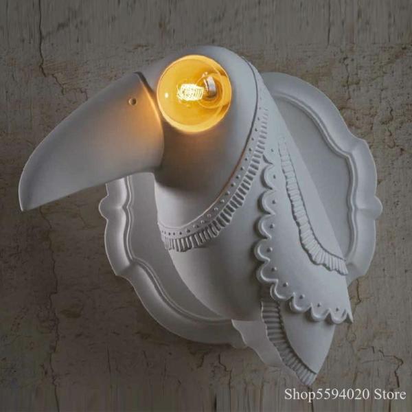Buy cheap Resin animal wall lamp bedroom bedside lamp living room decor White Ceramic Toucan Wall Light (WH-VR-72) from wholesalers