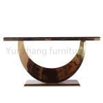 Buy cheap Modern Minimalist Half Moon Arc Console Table Marble / Glass Surface Living Room Furniture from wholesalers