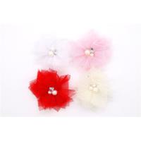 Buy cheap 85*85mm Chiffon Flower Shoe Clips Cotton / Polyester / Chiffon Material product