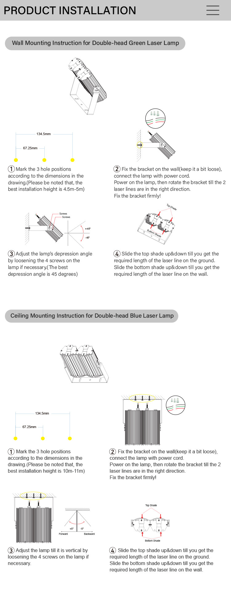 LED Type Green/Blue Light Commercial Laser Light Casting with 90°/110° Beam Angle