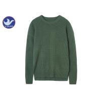 Buy cheap Multi Ribs Conbination Men's Knit Pullover Sweater Green Crew Neck Jumper product