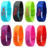 Buy cheap Ultra Thin Sport Digital Led Bracelet Watches In Hard PU Material, Customized Logo On The Buckle from wholesalers