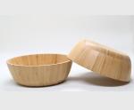 Natural living decorative unique bamboo wood salad bowl with 2 server utensils