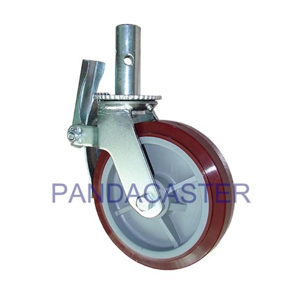 Buy cheap 350Kg 200mm Scaffold Castor Wheels Polyurethane Tread Polypropylene Center Wheel from wholesalers