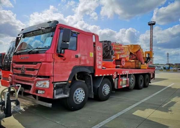 Buy cheap Heavy Duty Truck Mounted Telescopic Crane , Truck Bed Mounted Crane Folded Boom Type 10 X 4 100 Tons from wholesalers