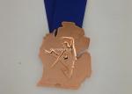 Personalized Enamel Medal Ribbons , Awards Karate Medals Die Casting