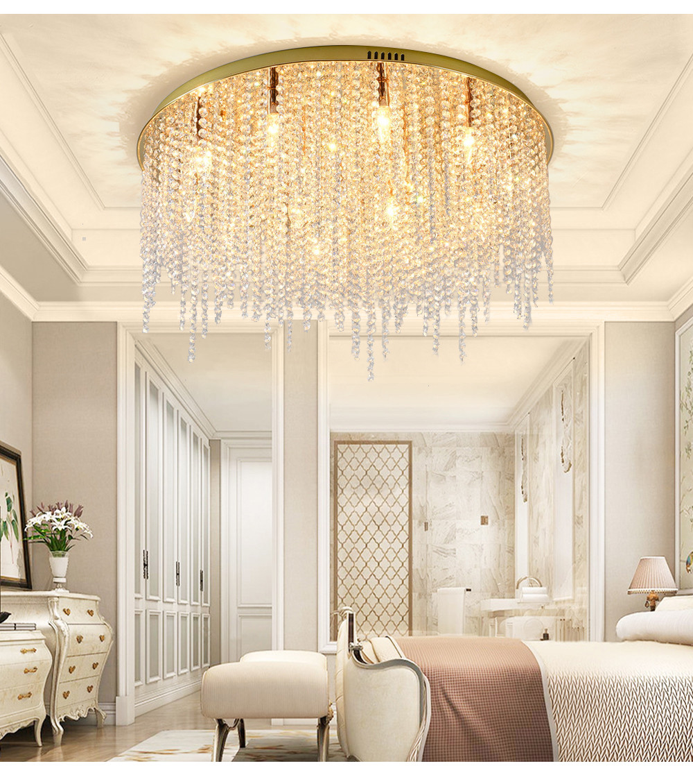 Crystal Chain Ceiling Lights New Lampara Techo for Home Decor guzhen lighting(WH-CA-107)