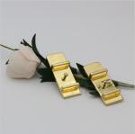 High quality luggage wearing belt buckle light gold metal locks parts