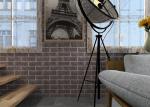 Retro 3D Brick Wall Effect Wallpaper For Sitting Room , Chinese Style Wallpaper