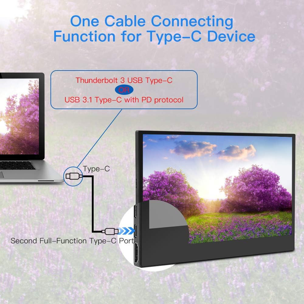 13.3 inch USB C Touchscreen Monitor 1920x1080 IPS Portable Monitor Second Monitor for Laptop PC Mini PC
