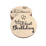 Plywood Coaster -Travel Series Gifts-Baby Milestone Plywood Cards -Christmas