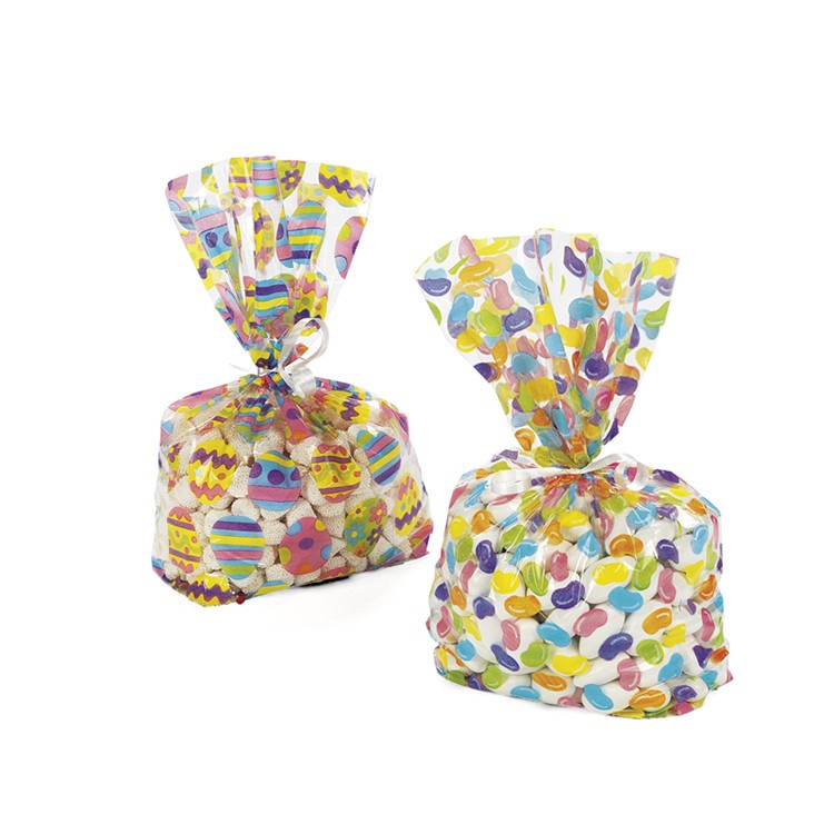 Disposable Plastic Packaging Treat Bags / Easter Candy Bags / Cellophane Loot Bags