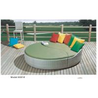 Buy cheap 2pcs Garden furniture round garden bed rattan wicker patio lounger tanning bed product