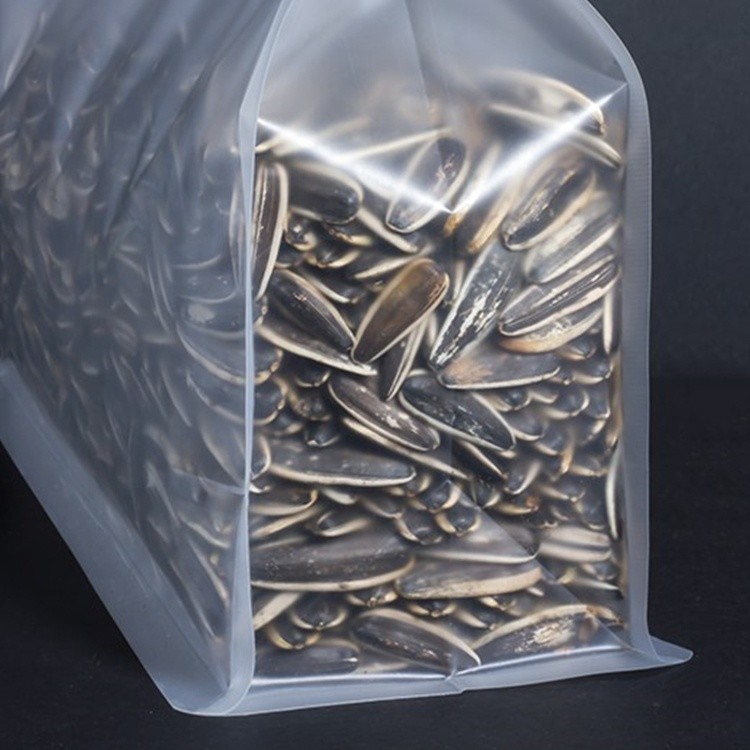 clear plastic Snack Zipper bag eight sides seal Zipper Block Square Flat Bottom Pouch