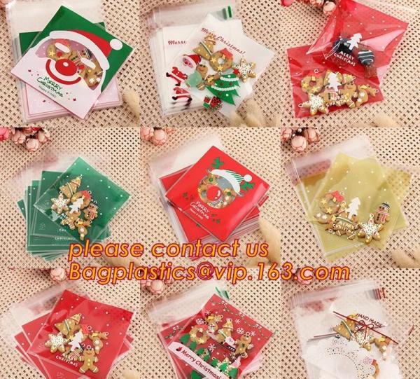 professional design cute santa deer elk christmas opp cookie bags, moisture