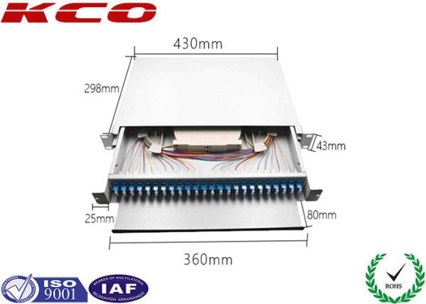 Buy cheap Duplex LC 1u Fiber Optic Patch Panel Drawer FTTH Termination Box 48 Cores Rack Mount from wholesalers