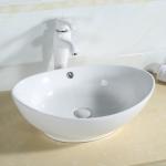 Resistant To Heat Counter Top Bathroom Sink Chipping Scratch Wash Basin Oval
