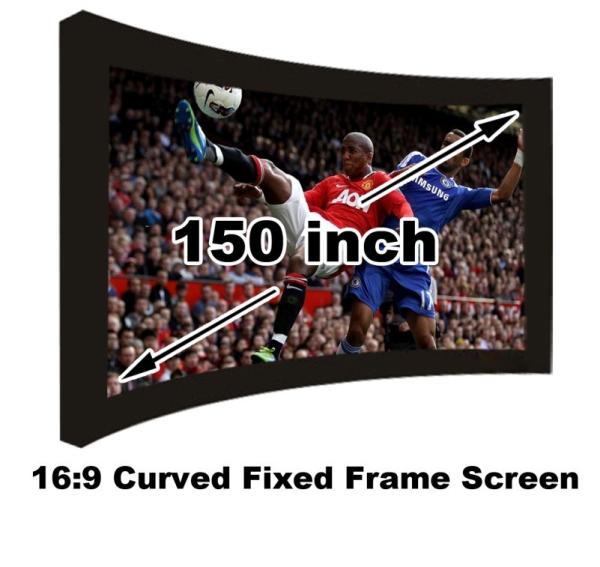 Buy cheap On Sale Curved Fixed Frame 16:9 Projection Screen 150 Inch For 3D Home Cinema Theater from wholesalers