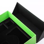 Double Door Luxury Gift Boxes Black Green Pu Leather Cardboard Customized Cutout