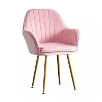 Buy cheap Antirust Pink Stainless Steel Frame Chairs 47cm Width Simple Dining Room Chairs product