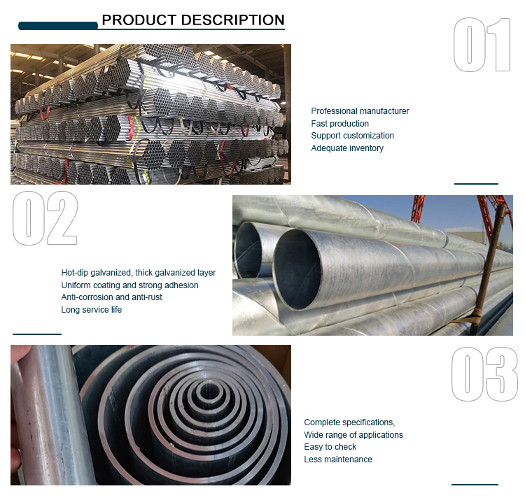 Section Shape ROUND Galvanized Steel Welded Pipe for Building Materials Invoicing by actual weight Customized
