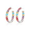 Buy cheap Colorful Brazilian 18K Gold Hoop Earrings Oval Cut Brass Earrings Hoops from wholesalers