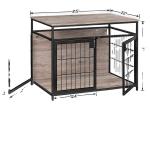 Breathable Wood Pet Furniture Wooden Dog Crate Side Table With 3 Doors