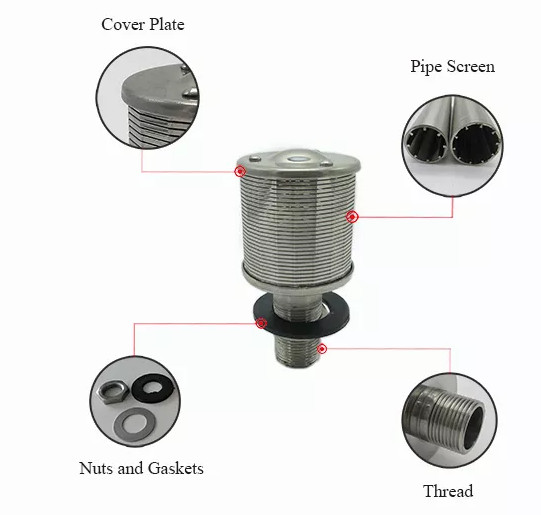 304 316l Wedge Wire Filter Nozzle Resist High Temperature