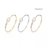 Birthday Gift Gold Bracelets Solid Adjustable Size Rhinestone Love Heart bangles