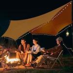 Folding Outdoor Vinyl Canopy Camping Hexagonal Canopy Beach Rainproof Awning