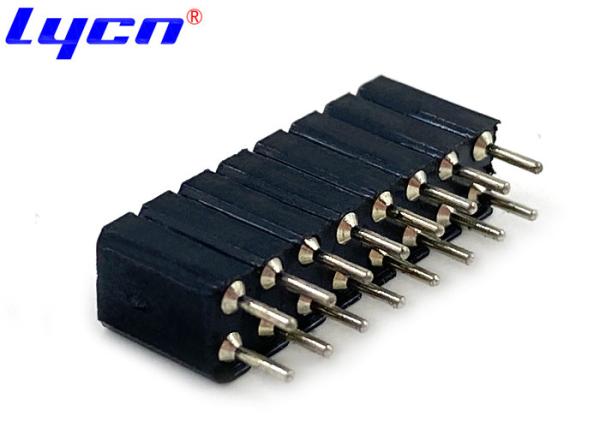 Buy cheap DIP 2.54 Mm Female Round PIN Header Black Double Row Straight from wholesalers