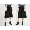 Buy cheap Black Wide Hem Ladies Dress Skirt Suede Skirt Calf Length With Belt from wholesalers