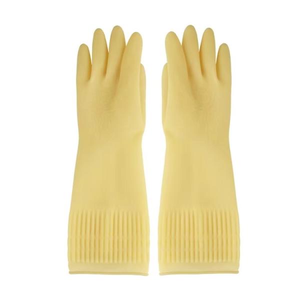 Buy cheap Anti Leakage Flock Lined Gloves Natural Latex 380mm Extra Long Dish Gloves from wholesalers