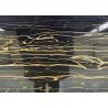 Buy cheap Gold Veins Black Marble Kitchen Floor Tiles Polished Surface Finishing from wholesalers