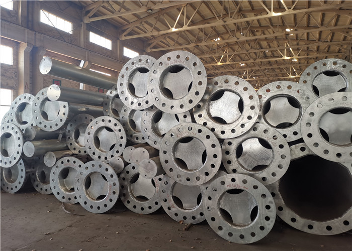 Flange Electrical 20m Steel Tubular Pole For Distribution Line