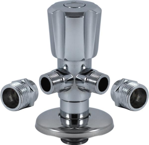 Bathroom Faucet Spout Feature With Diverter Chrome Plated Angle Valve For Faucet