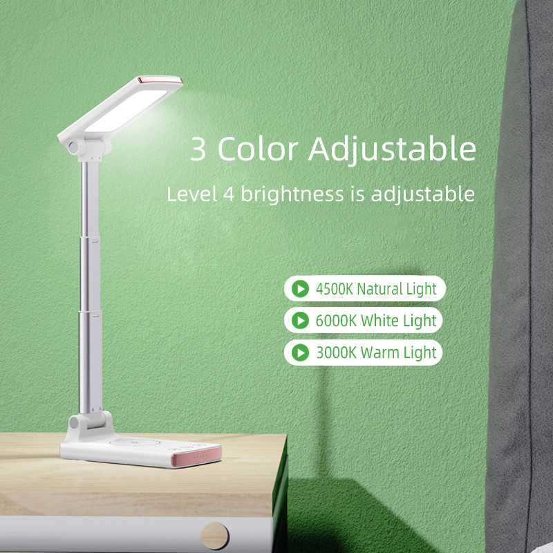 2 In 1 15W Adjustment Home Lamp Lighting Multifunction LED Desk Table Lamp Qi