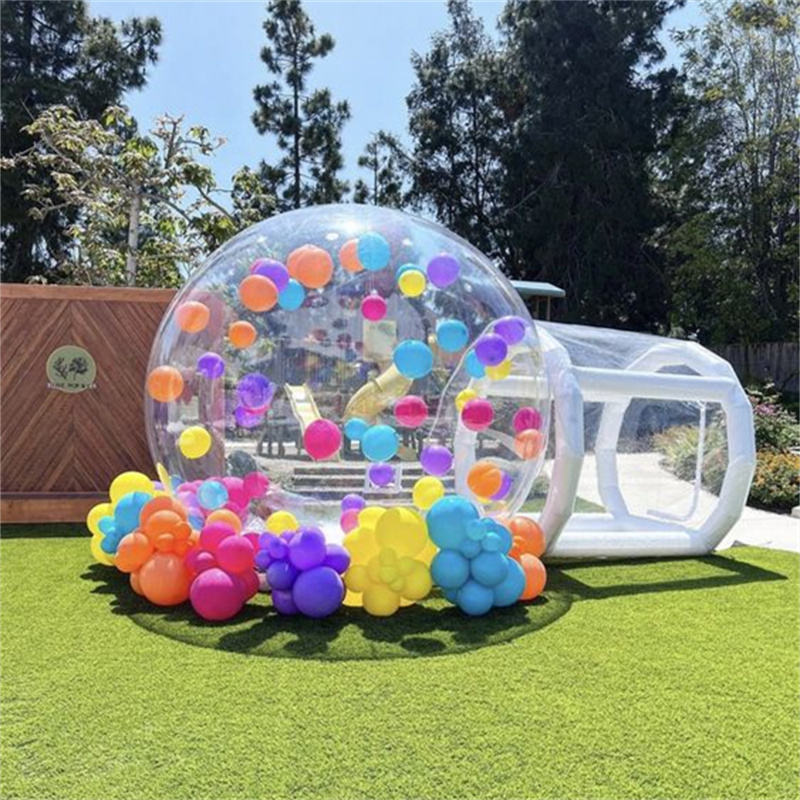 CE approved blower air pump transparent PVC material kids play bubble balloon house