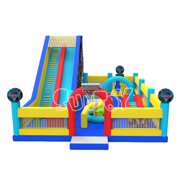 Cars Race Bouncer Slide 0.55mm Inflatable Amusement Park