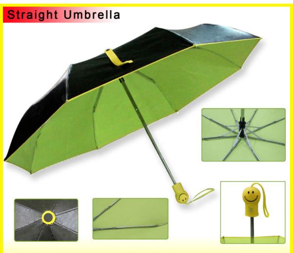 Buy cheap Happy Smile Face Auto Open Umbrella High Anti UV Light Weight 3 Fold Umbrella from wholesalers