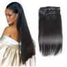 Buy cheap Color #1 Black Hair Clip In Human Hair Thick 7 Pieces 14 Clips Brazilian Human Hair Extension from wholesalers