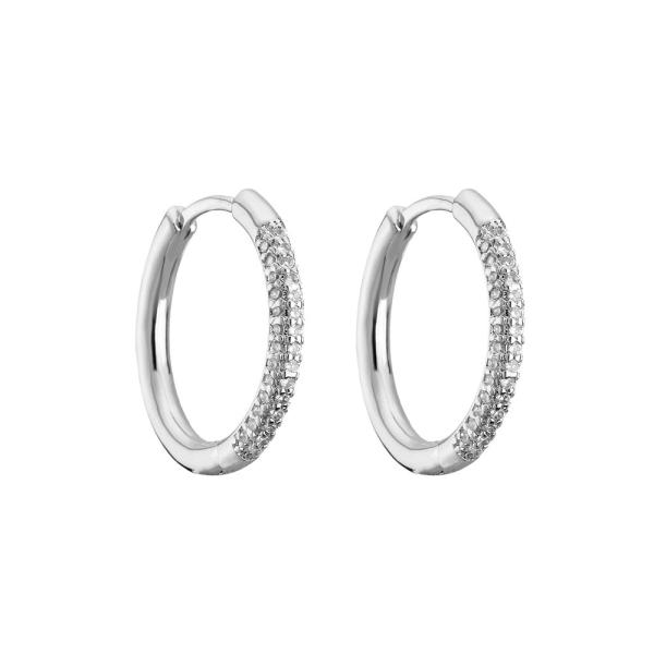 Buy cheap Crystal 925 Sterling Silver Jewelry Hoop Huggie Earrings Unisex from wholesalers